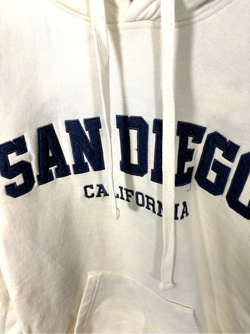 Pacific & Co San Diego California Cream Hoodie Sweatshirt Medium - Picture 4 of 10